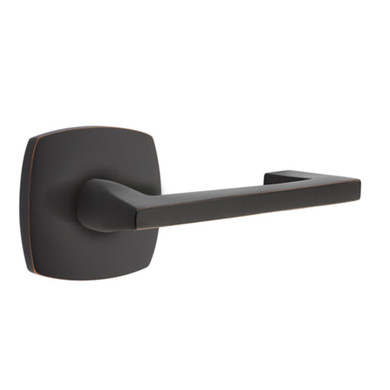 Emtek 5326-AG-US10B Argos Door Lever Privacy Set With Urban Modern Rosette Oil Rubbed Bronze