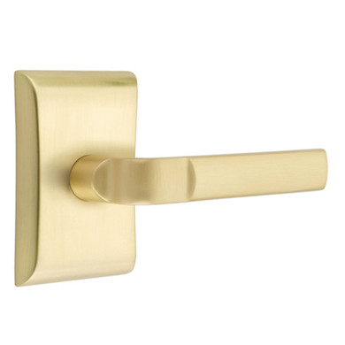 Emtek 5051-AST-US4 Aston Door Lever Dummy Set With Neos Rosette Satin Brass