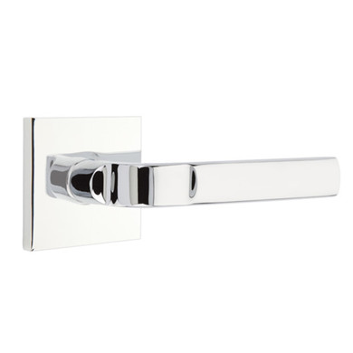 Emtek 5110-AST-US26 Aston Door Lever Passage Set With Square Rosette Polished Chrome