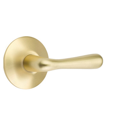 Emtek 5057-BA-US4 Basel Door Lever Dummy Set With Modern Rosette Satin Brass