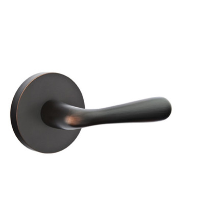 Emtek 5059-BA-US10B Basel Door Lever Dummy Set With Disk Rosette Oil Rubbed Bronze