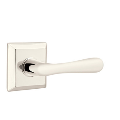 Emtek 5110-BA-US14 Basel Door Lever Passage Set With Square Rosette Polished Nickel