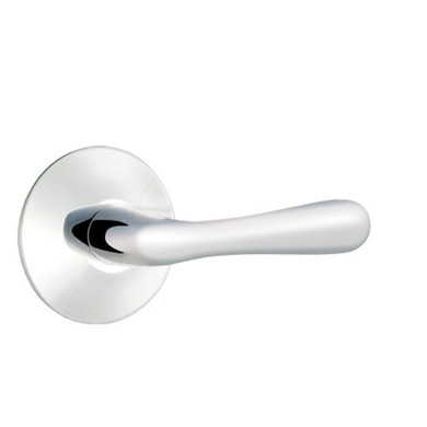 Emtek 5207-BA-US26 Basel Door Lever Privacy Set With Modern Rosette Polished Chrome
