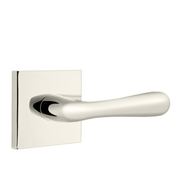Emtek 5210-BA-US14 Basel Door Lever Privacy Set With Square Rosette Polished Nickel