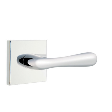 Emtek 5210-BA-US26 Basel Door Lever Privacy Set With Square Rosette Polished Chrome