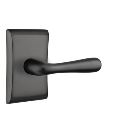 Emtek 5211-BA-US19 Basel Door Lever Privacy Set With Neos Rosette Flat Black