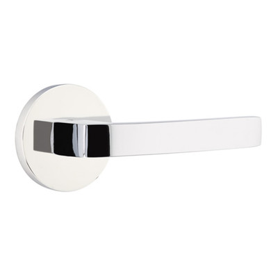 Emtek 5209-BRL-US26 Breslin Door Lever Privacy Set With Disk Rosette Polished Chrome