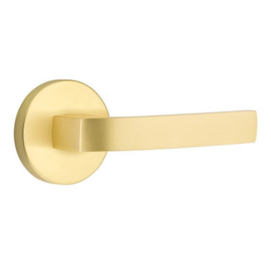 Emtek 5209-BRL-US4 Breslin Door Lever Privacy Set With Disk Rosette Satin Brass