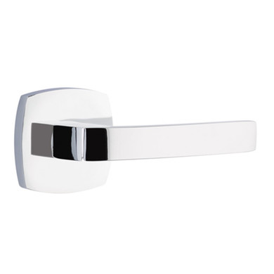 Emtek 5326-BRL-US26 Breslin Door Lever Privacy Set With Urban Modern Rosette Polished Chrome