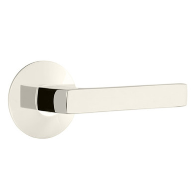 Emtek 5057-DT-US14 Dumont Door Lever Dummy Set With Modern Rosette Polished Nickel