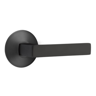 Emtek 5057-DT-US19 Dumont Door Lever Dummy Set With Modern Rosette Flat Black