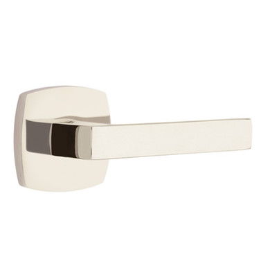 Emtek 5326-DT-US14 Dumont Door Lever Privacy Set With Urban Modern Rosette Polished Nickel