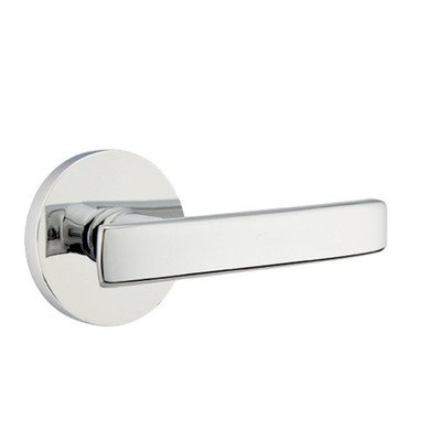 Emtek 5209-GV-US26 Geneva Door Lever Privacy Set With Disk Rosette Polished Chrome