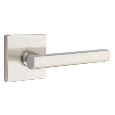 Emtek 5110-FRL-US15 Freestone Door Lever Passage Set With Square Rosette Satin Nickel