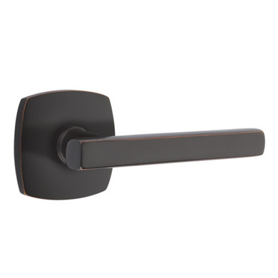 Emtek 5316-FRL-US10B Freestone Door Lever Passage Set With Urban Modern Rosette Oil Rubbed Bronze