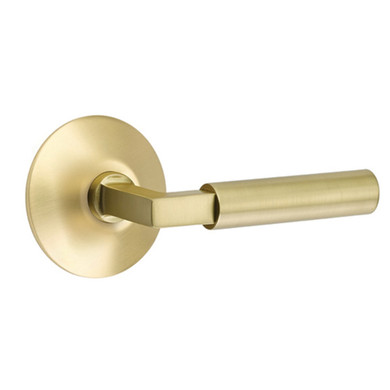 Emtek 5057-HEC-US4 Hercules Door Lever Dummy Set With Modern Rosette Satin Brass