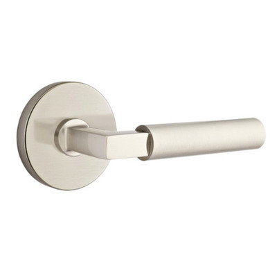 Emtek 5059-HEC-US15 Hercules Door Lever Dummy Set With Disk Rosette Satin Nickel