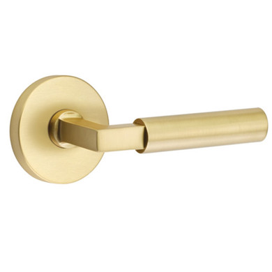 Emtek 5059-HEC-US4 Hercules Door Lever Dummy Set With Disk Rosette Satin Brass