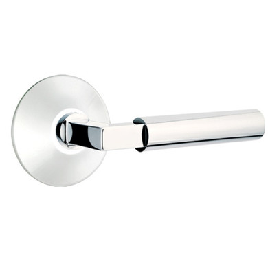 Emtek 5207-HEC-US26 Hercules Door Lever Privacy Set With Modern Rosette Polished Chrome