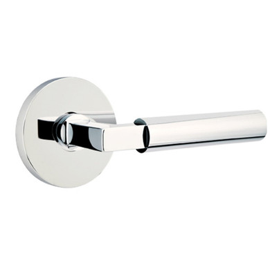 Emtek 5209-HEC-US26 Hercules Door Lever Privacy Set With Disk Rosette Polished Chrome
