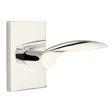 Emtek 5052-MC-US14 Mercury Door Lever Dummy Set With Modern Rectangular Rosette Polished Nickel