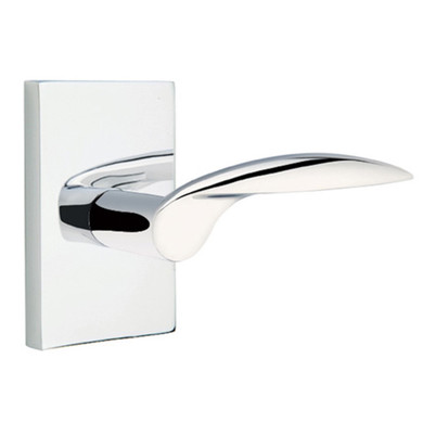 Emtek 5052-MC-US26 Mercury Door Lever Dummy Set With Modern Rectangular Rosette Polished Chrome