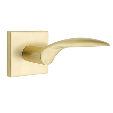 Emtek 5110-MC-US4 Mercury Door Lever Passage Set With Square Rosette Satin Brass