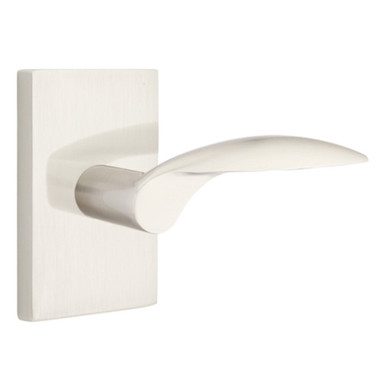 Emtek 5112-MC-US15 Mercury Door Lever Passage Set With Modern Rectangular Rosette Satin Nickel