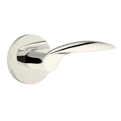 Emtek 5209-MC-US14 Mercury Door Lever Privacy Set With Disk Rosette Polished Nickel