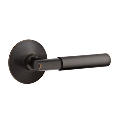 Emtek 5057-MYL-US10B Myles Door Lever Dummy Set With Modern Rosette Oil Rubbed Bronze
