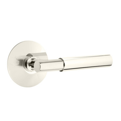 Emtek 5057-MYL-US14 Myles Door Lever Dummy Set With Modern Rosette Polished Nickel