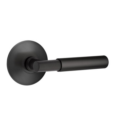Emtek 5057-MYL-US19 Myles Door Lever Dummy Set With Modern Rosette Flat Black