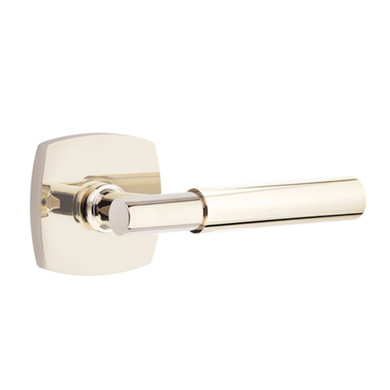 Emtek 5306-MYL-US14 Myles Door Lever Dummy Set With Urban Modern Rosette Polished Nickel