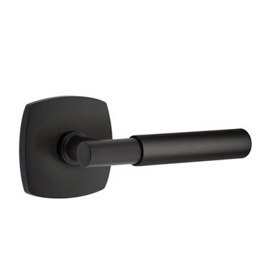 Emtek 5306-MYL-US19 Myles Door Lever Dummy Set With Urban Modern Rosette Flat Black