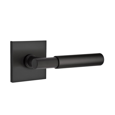 Emtek 5110-MYL-US19 Myles Door Lever Passage Set With Square Rosette Flat Black