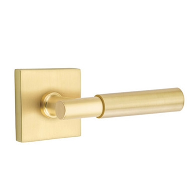 Emtek 5110-MYL-US4 Myles Door Lever Passage Set With Square Rosette Satin Brass