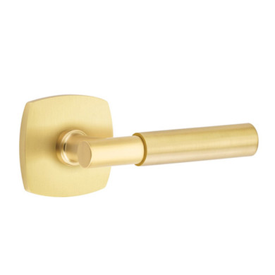 Emtek 5326-MYL-US4 Myles Door Lever Privacy Set With Urban Modern Rosette Satin Brass