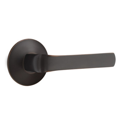 Emtek 5207-SPN-US10B Spencer Door Lever Privacy Set With Modern Rosette Oil Rubbed Bronze