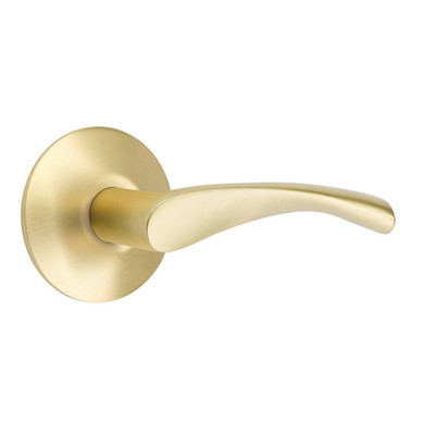 Emtek 5107-TRT-US4 Triton Door Lever Passage Set With Modern Rosette Satin Brass