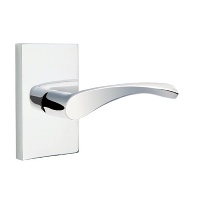 Emtek 5212-TRT-US26 Triton Door Lever Privacy Set With Modern Rectangular Rosette Polished Chrome