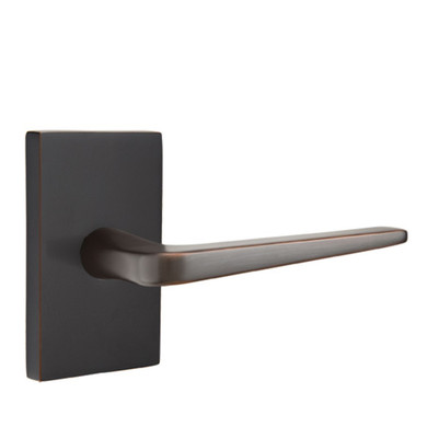 Emtek 5112-ATN-US10B Athena Door Lever Passage Set With Modern Rectangular Rosette Oil Rubbed Bronze