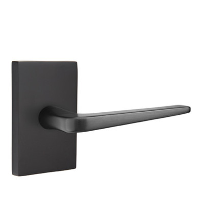 Emtek 5112-ATN-US19 Athena Door Lever Passage Set With Modern Rectangular Rosette Flat Black