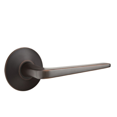 Emtek 5207-ATN-US10B Athena Door Lever Privacy Set With Modern Rosette Oil Rubbed Bronze