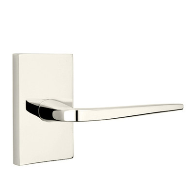 Emtek 5212-ATN-US14 Athena Door Lever Privacy Set With Modern Rectangular Rosette Polished Nickel