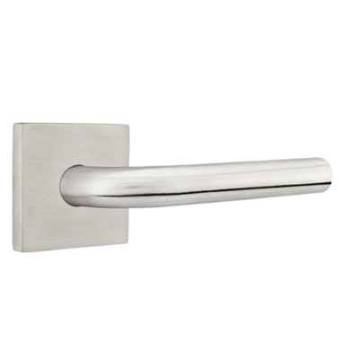 Emtek S30003-KL-SS Kiel Door Lever Dummy Set With Stainless Steel Square Rosette Brushed Stainless Steel