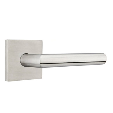 Emtek S30003-STT-SS Stuttgart Door Lever Dummy Set With Stainless Steel Square Rosette Brushed Stainless Steel