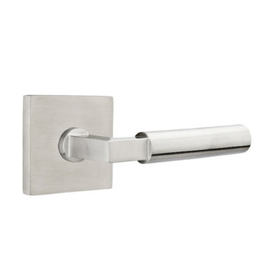 Emtek S10003-HS-SS Hercules Door Lever Passage Set With Stainless Steel Square Rosette Brushed Stainless Steel