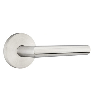 Emtek S20002-STT-SS Stuttgart Door Lever Privacy Set With Stainless Steel Disk Rosette Brushed Stainless Steel