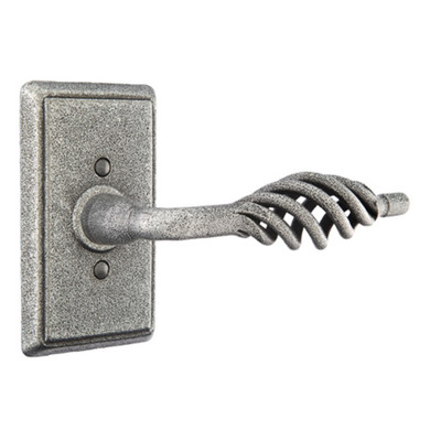 Emtek 7203-L-SWS Lafayette Door Lever Privacy Set With Wrought Steel #3 Rosette Satin Steel