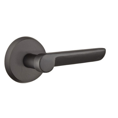 Emtek 7056-AR-FB Aurora Sandcast Bronze Door Lever Dummy Set With #2 Rosette Flat Black Bronze
